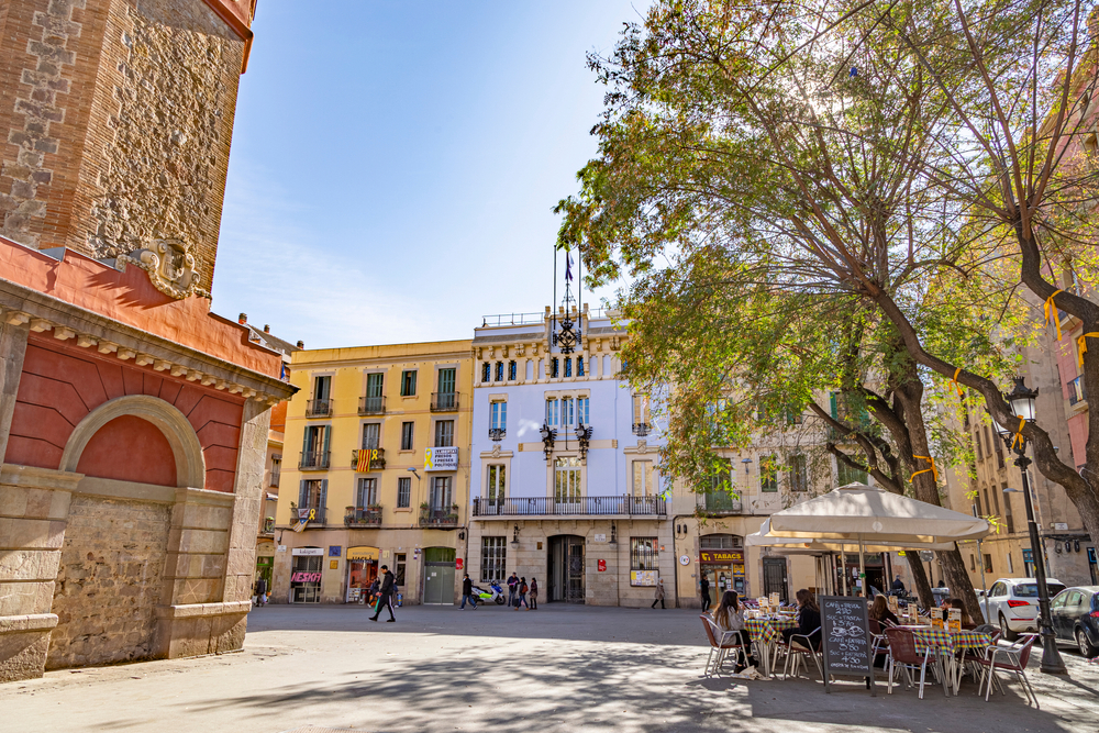 A quiet square in Barcelona’s Gràcia district