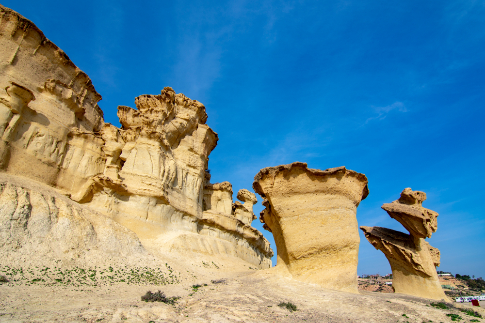 Strange, mushroom-like rock formation carved by wind and water