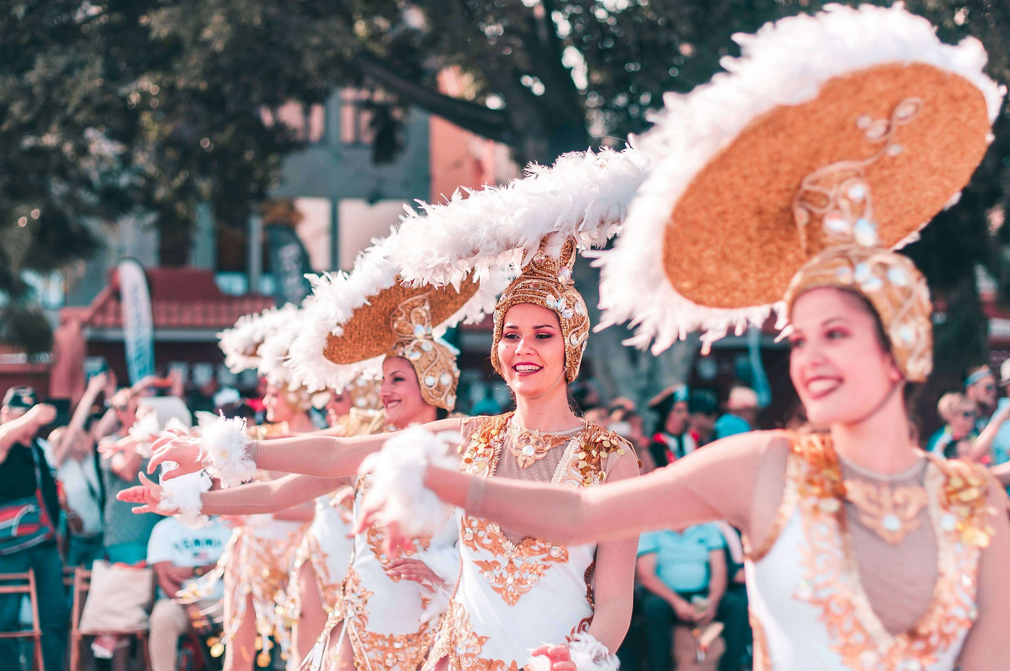 Carnival in the Canary Islands: A carnival cabaret dancing in the street