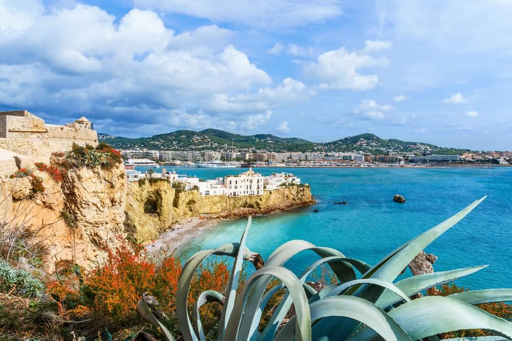 Views of Dalt Vila overlooking the ocean