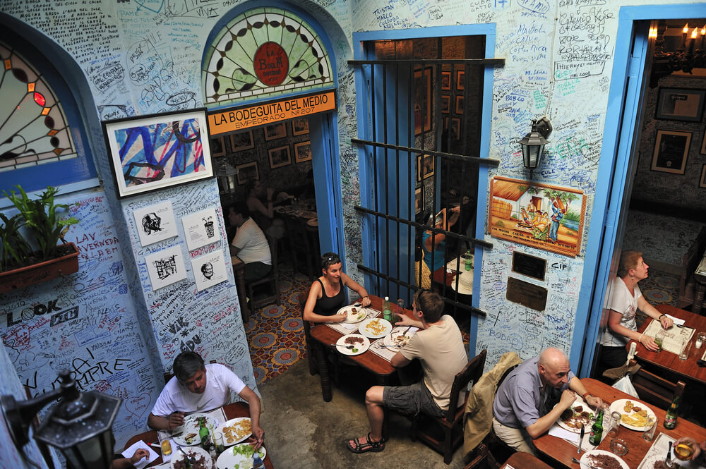 La Bodeguita del Medio: A busy bar full of people singing