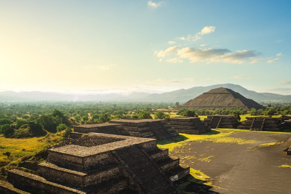 Die Ruinen von Teotihuacán im Hochland von Mexiko.