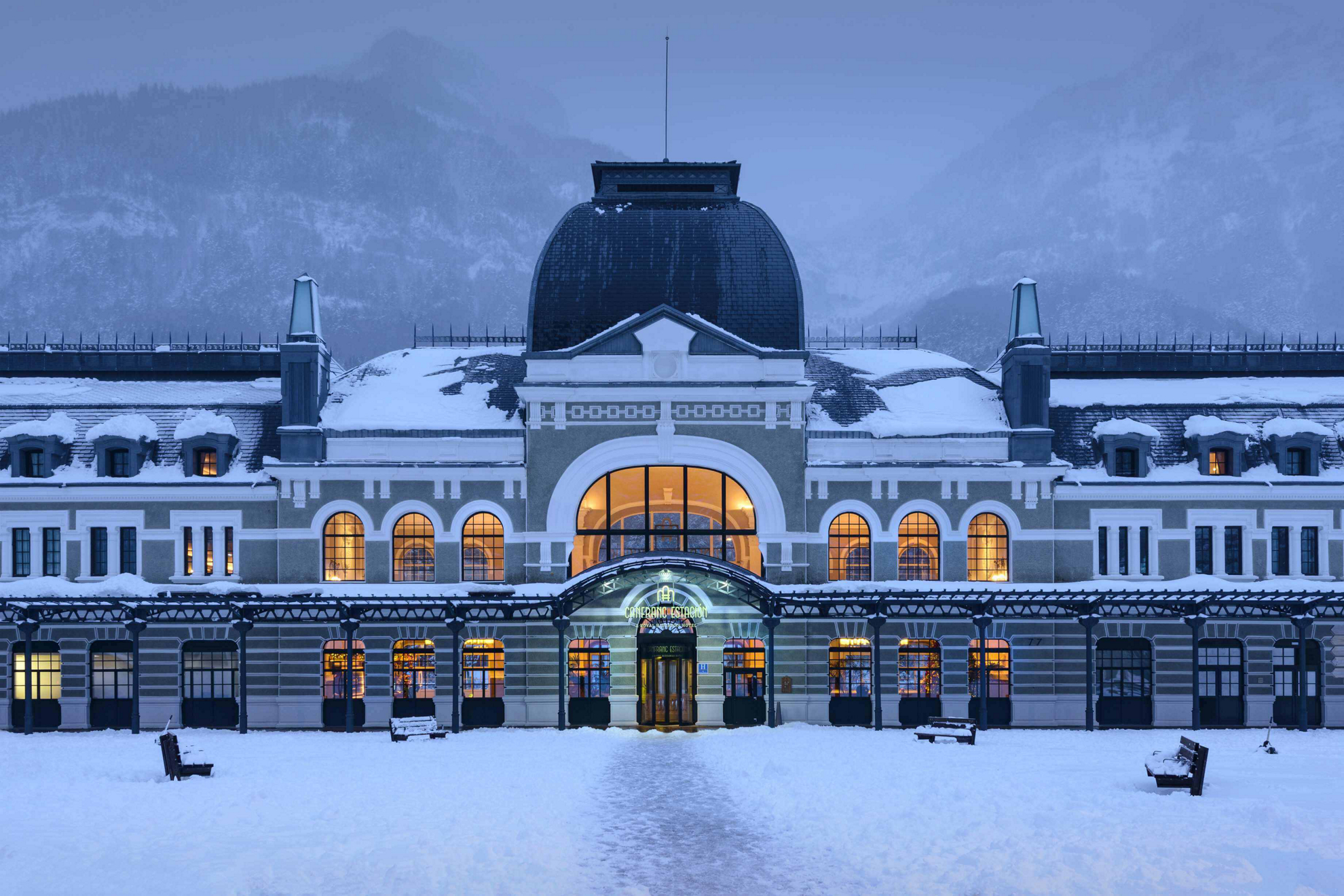 A view on Canfranc Estación hotel, where your restorative vacation dreams come true