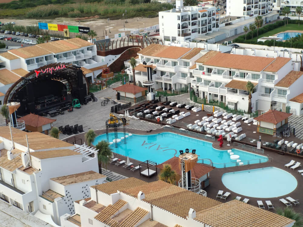 Ibiza Nightlife: A view of the Ushuaïa nightclub viewed from above