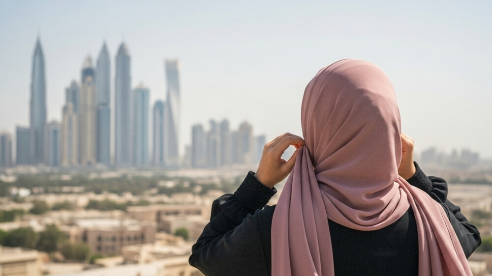 Kleidung in Dubai: Frau mit Schaila.