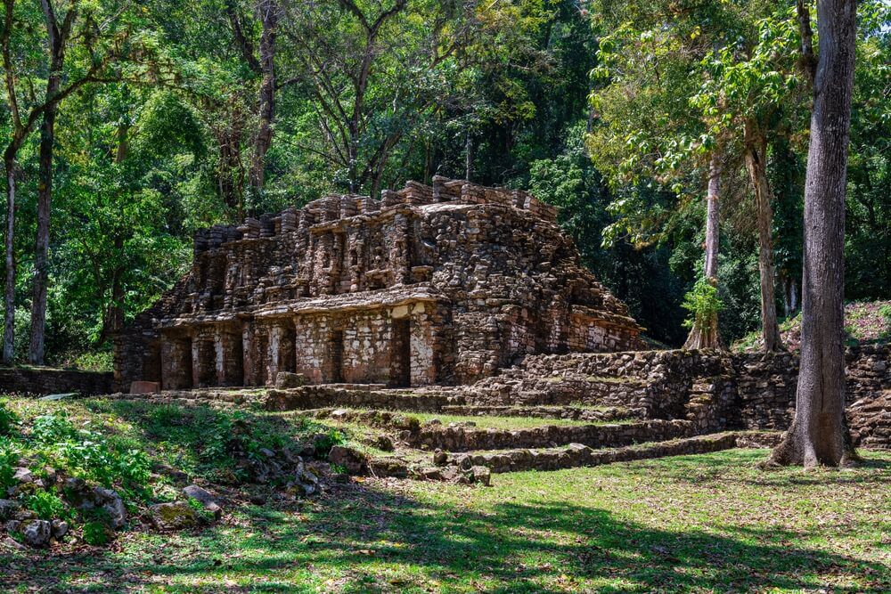 Länder mit tropischem Regenwald: Maya-Tempel im Urwald von Mexiko