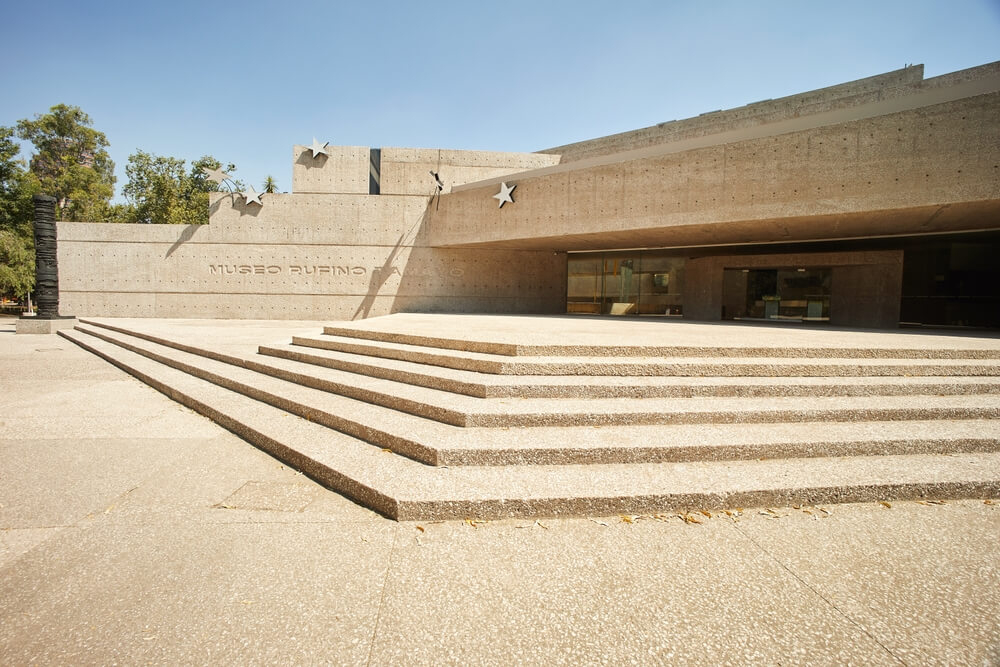 The concrete exterior of the Tamayo Museum, Mexico City