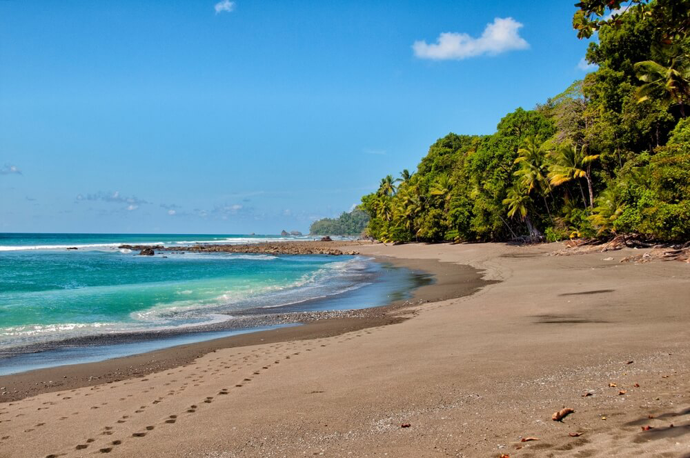 A beach in one of the many national parks in Costa Rica.
