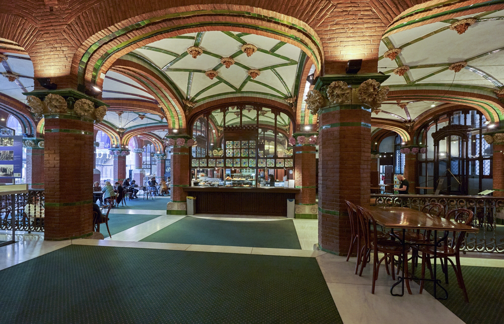Interior of Café Palau in Barcelona’s Palau de la Música Catalana
