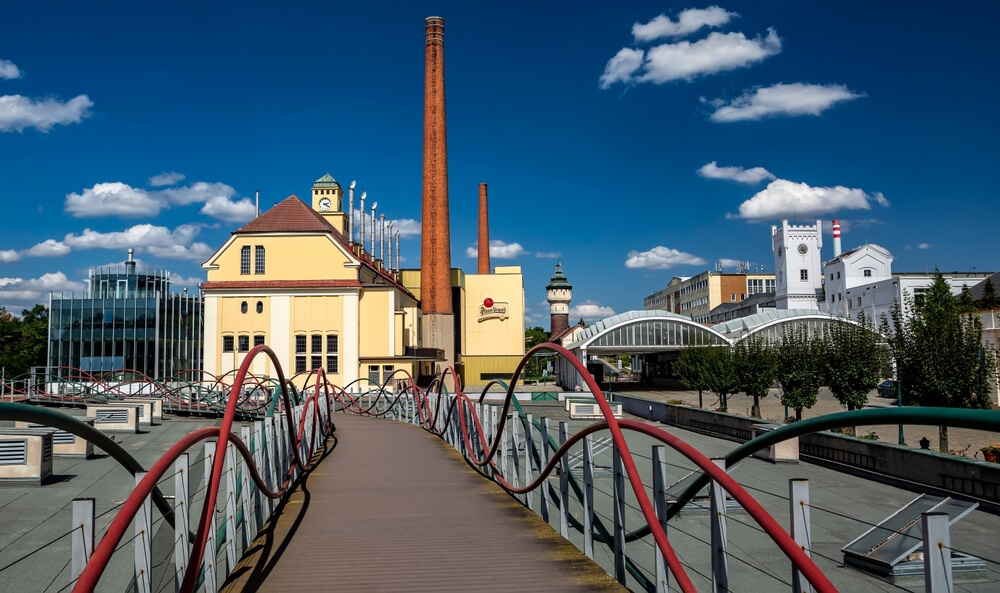 Die Brauerei Pilsener Urquell in der tschechischen Stadt Pilsen.
