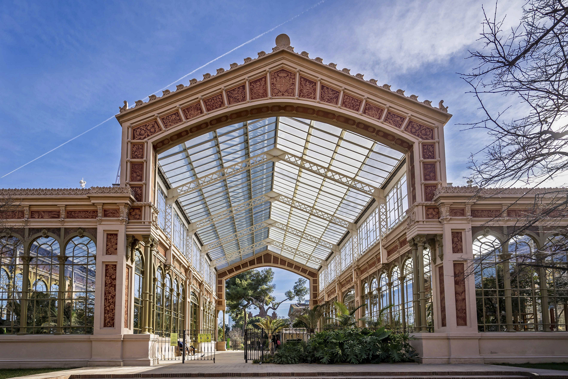 Entrance to an ornamental greenhouse in Parc de la Ciutadella