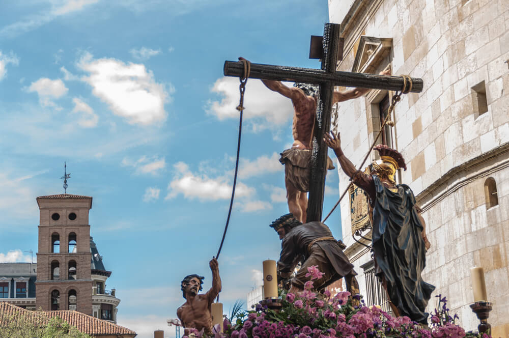 Andalusia Holy Week: A semana santa float being paraded through the city