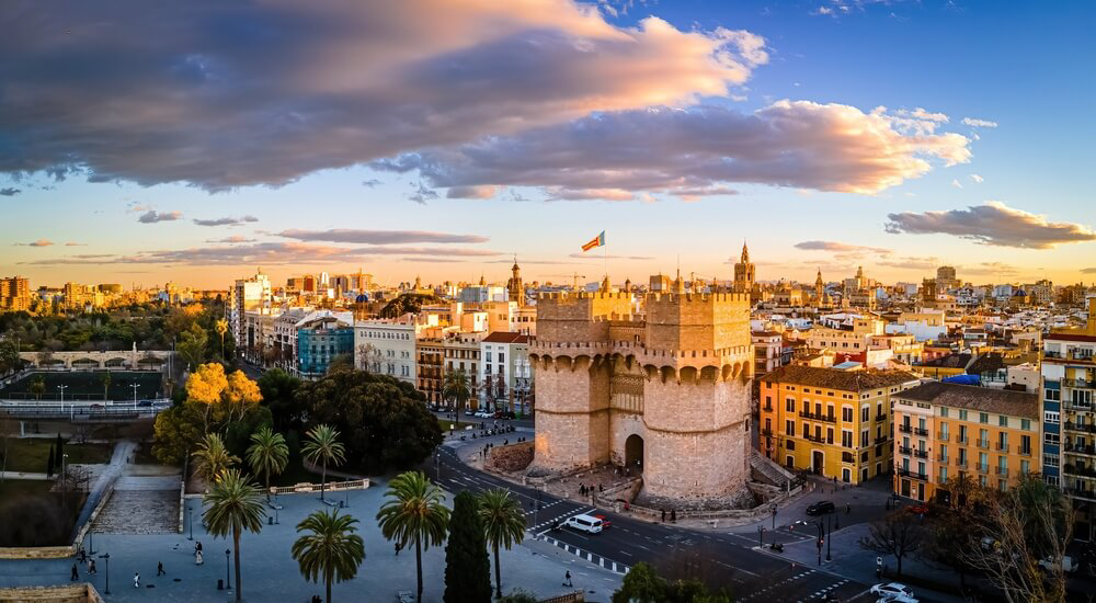 A view of Valencia’s Old Town seen from above