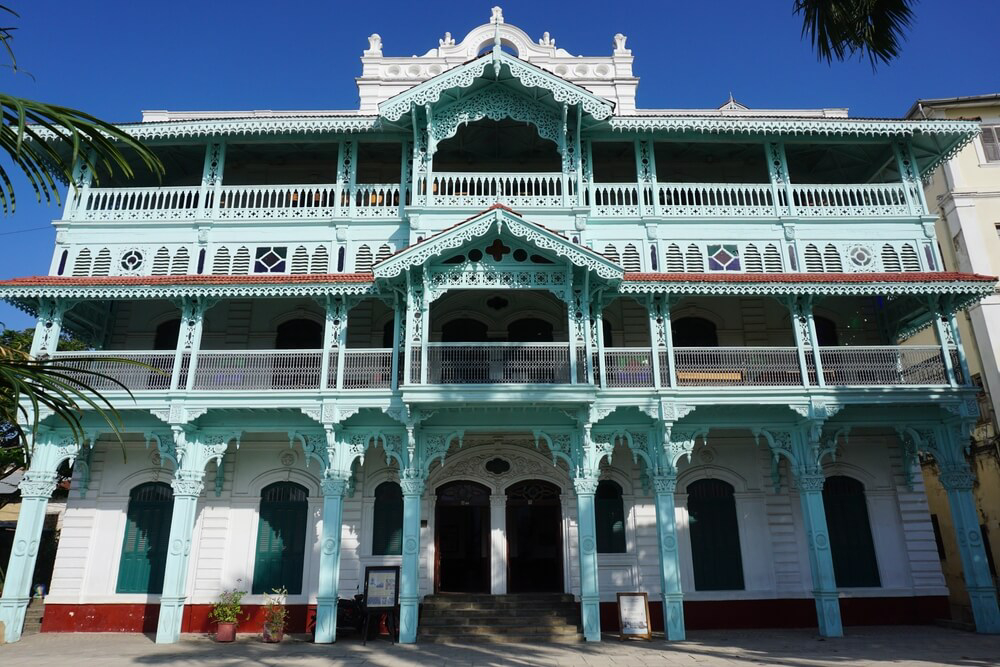 Things to do in Zanzibar: A close-up of the Old Dispensary building in Stone Town