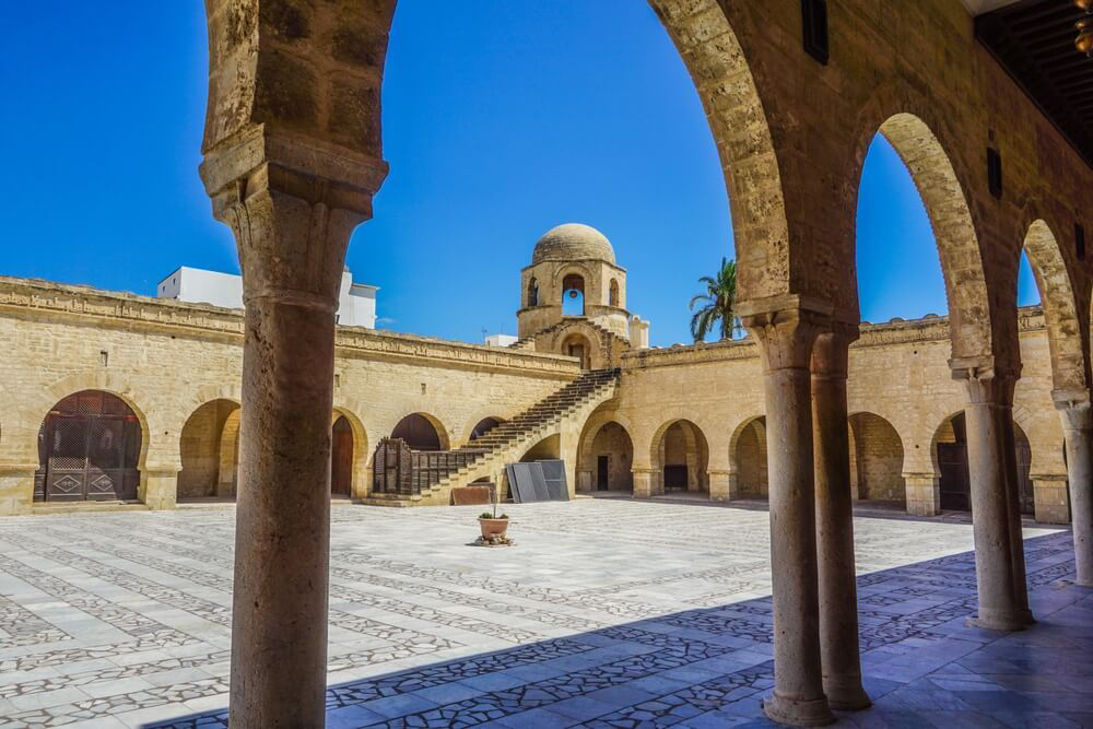 The porticoed courtyard in the Great Mosque of Sousse