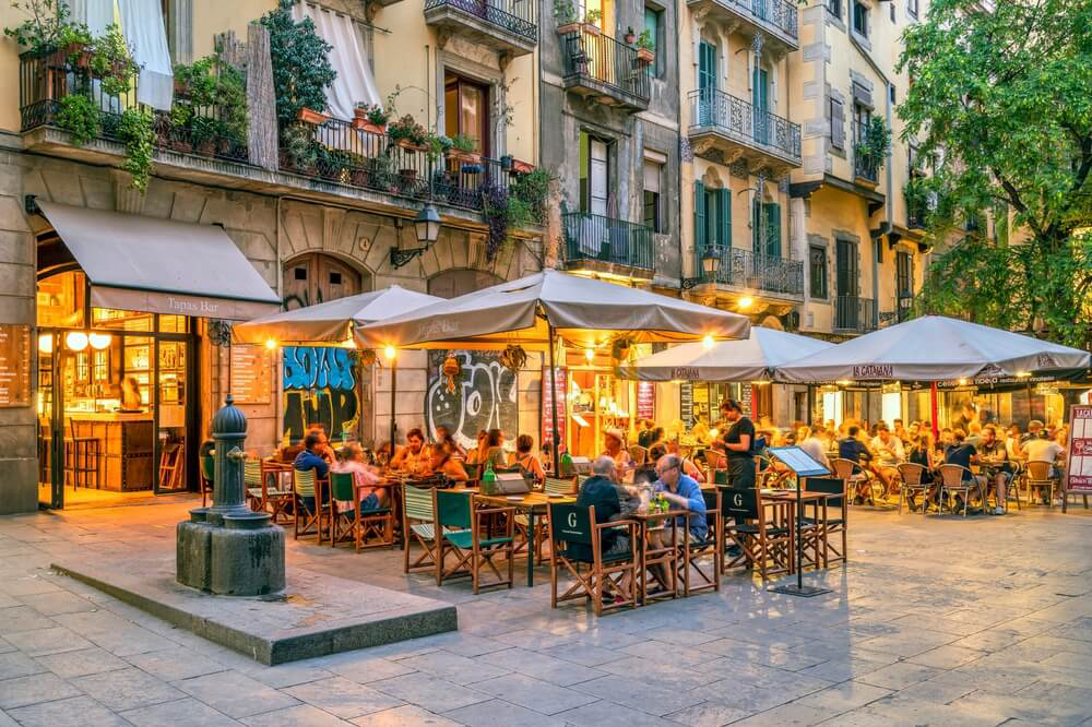 Barcelona: A typical square in Barcelona’s Born district