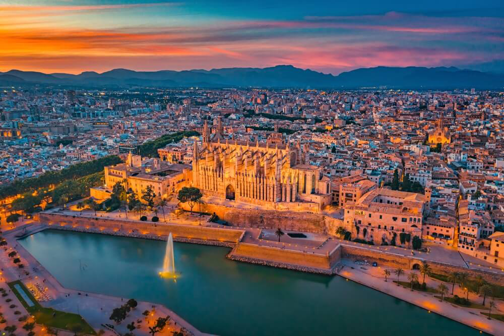 Weekend in Palma: A bird’s eye view of the Cathedral of Palma at sunset