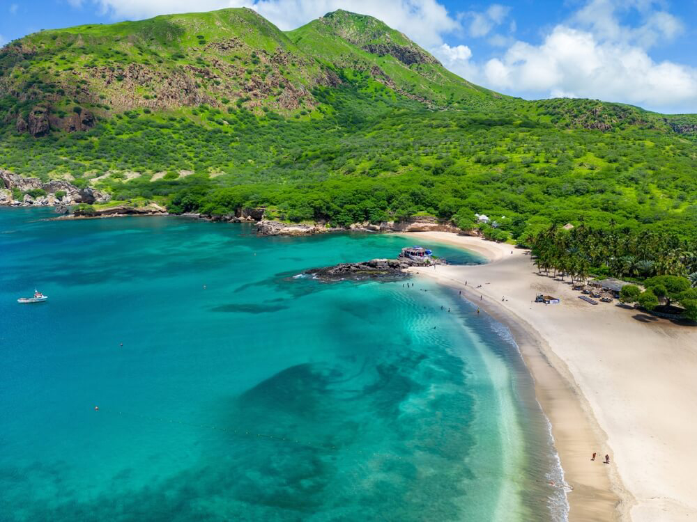 Cape Verde: White sand beach with nothing but palm trees and ocean