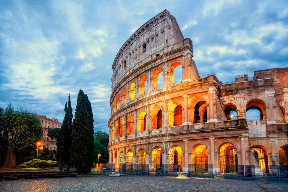 Famous Archaeological Sites: The Roman Colosseum up close, next to the road