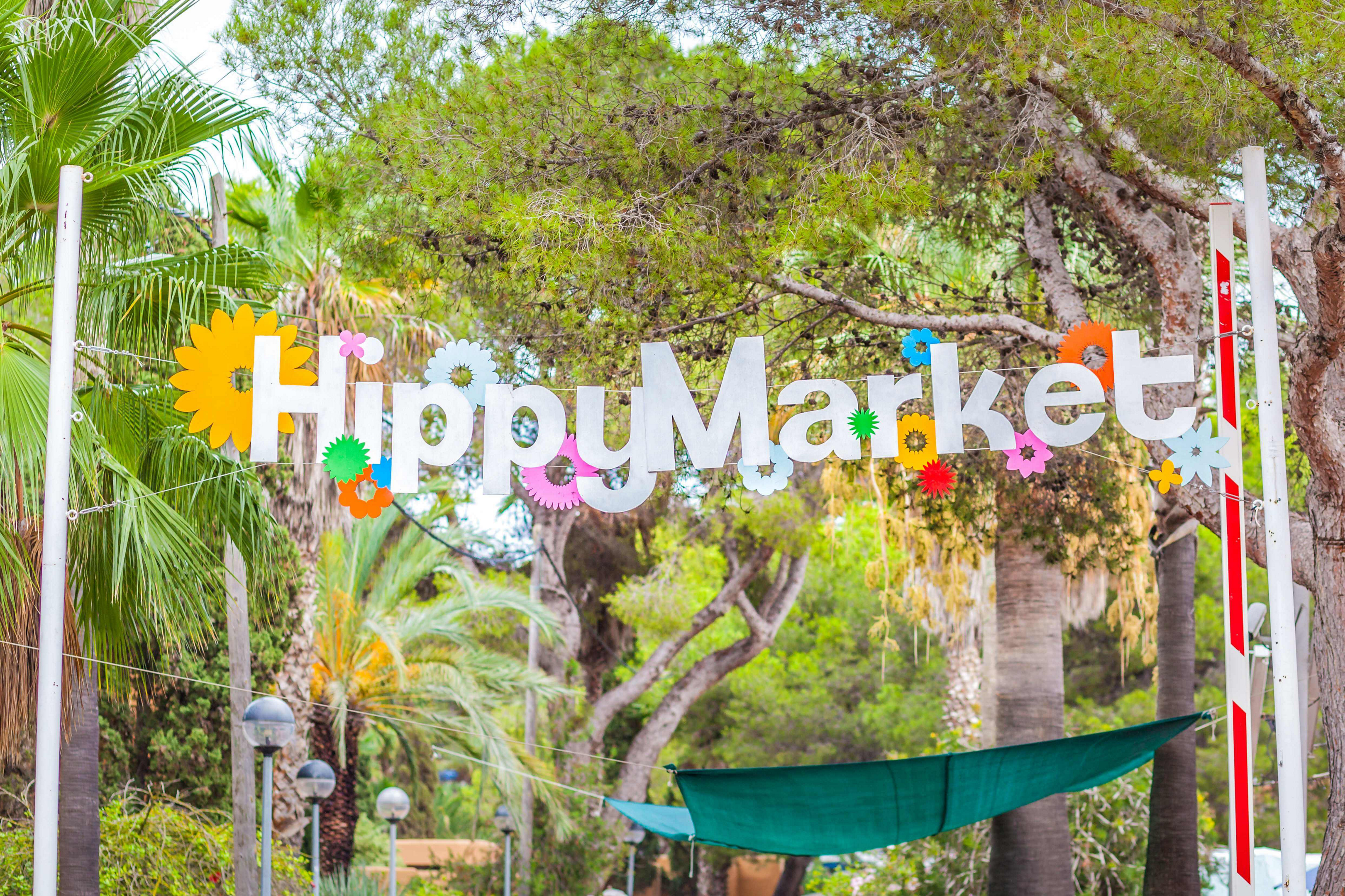 Hippy Market: People at their stalls at a hippy market in Ibiza