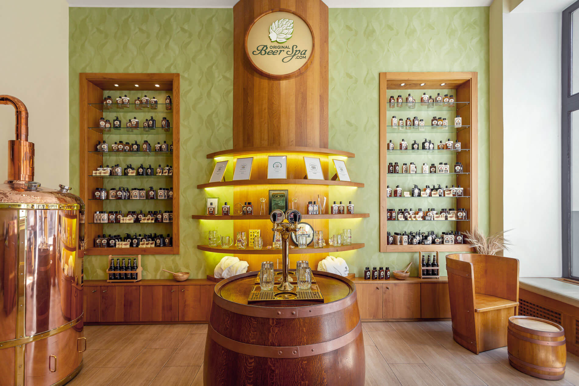 Ein Innenraum des Prag Bier Spa.